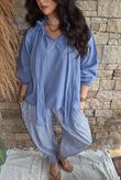 Larc Poet Blouse Denim
